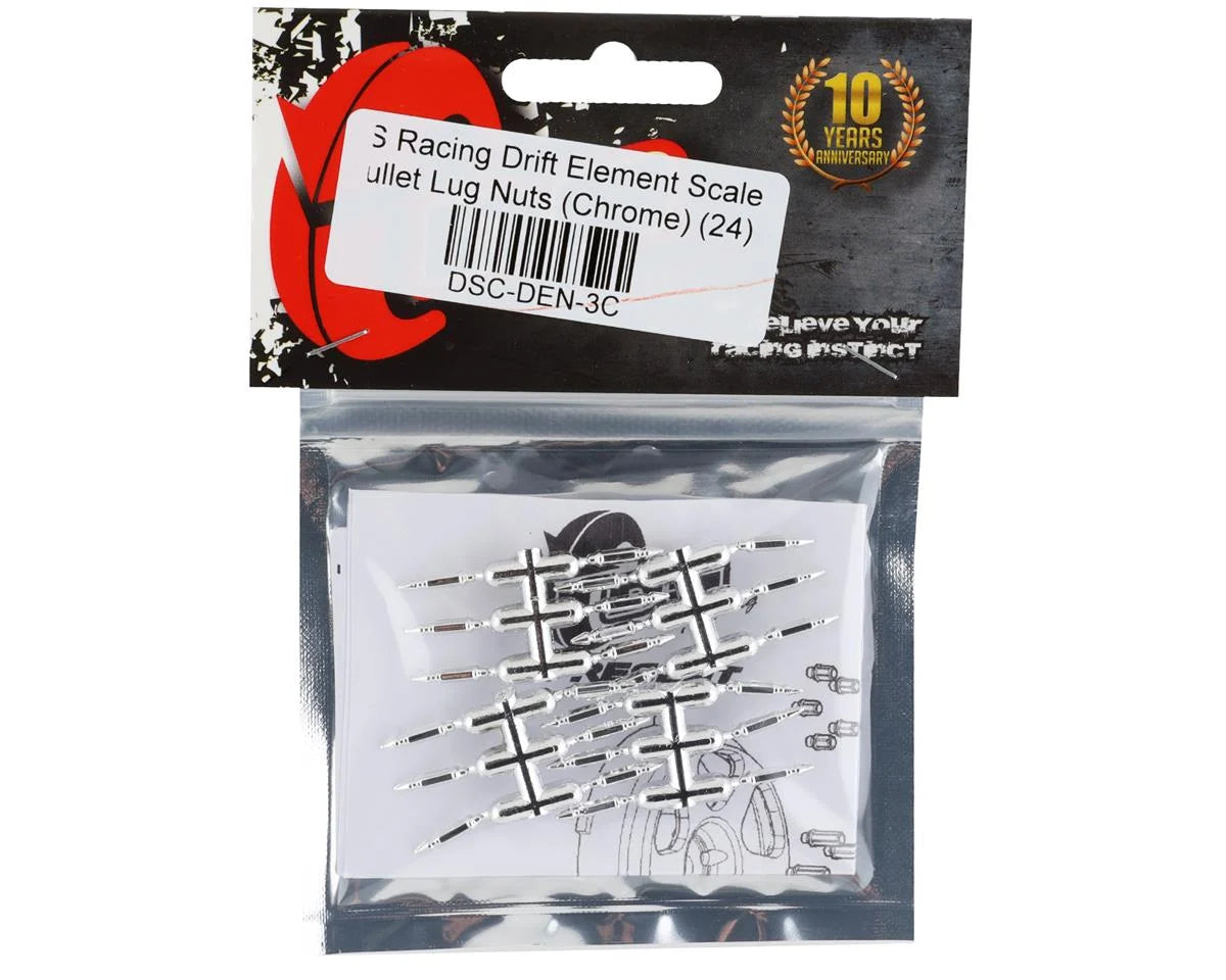 DS Racing Drift Element Scale Bullet Lug Nuts (Chrome) (24)