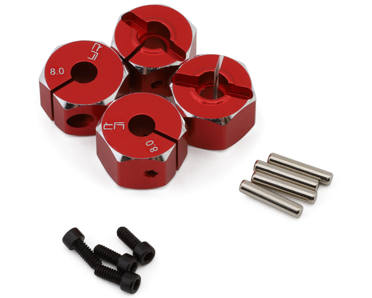 \Yeah Racing Aluminum 12mm Hex Adaptor Set (Red) (4) (8mm)