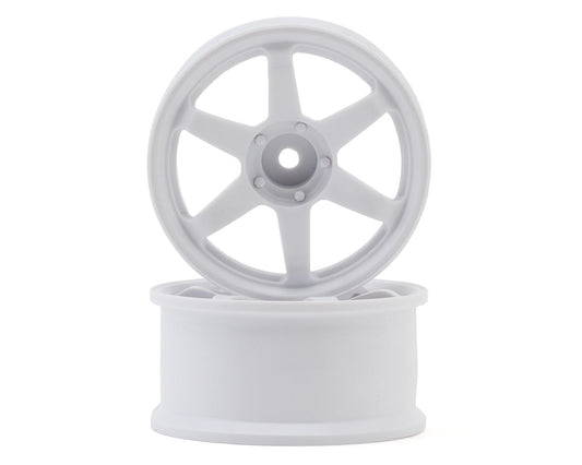 LAB TE37 Sports 1/10 High Traction Drift Wheels (White) (2) (8mm Offset) w/12mm Hex