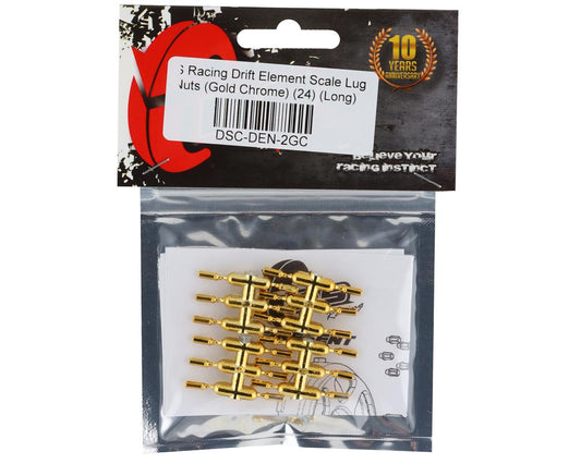 DS Racing Drift Element Scale Lug Nuts (Gold Chrome) (24) (Long)