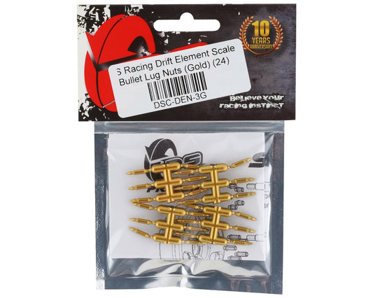 DS Racing Drift Element Scale Bullet Lug Nuts (Gold) (24)