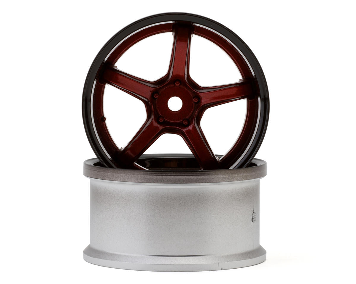 LAB Work Emotion T5R 1/10 2-Piece Concave Drift Wheels (Candy Red/Black) (2) (8mm Offset) w/12mm Hex