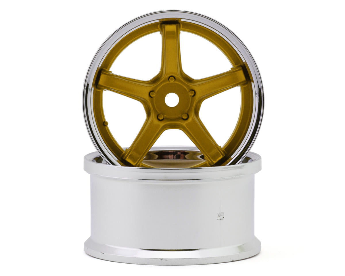 LAB Work Emotion T5R 1/10 2-Piece Concave Drift Wheels (Candy Gold) (2) (8mm Offset) w/12mm Hex